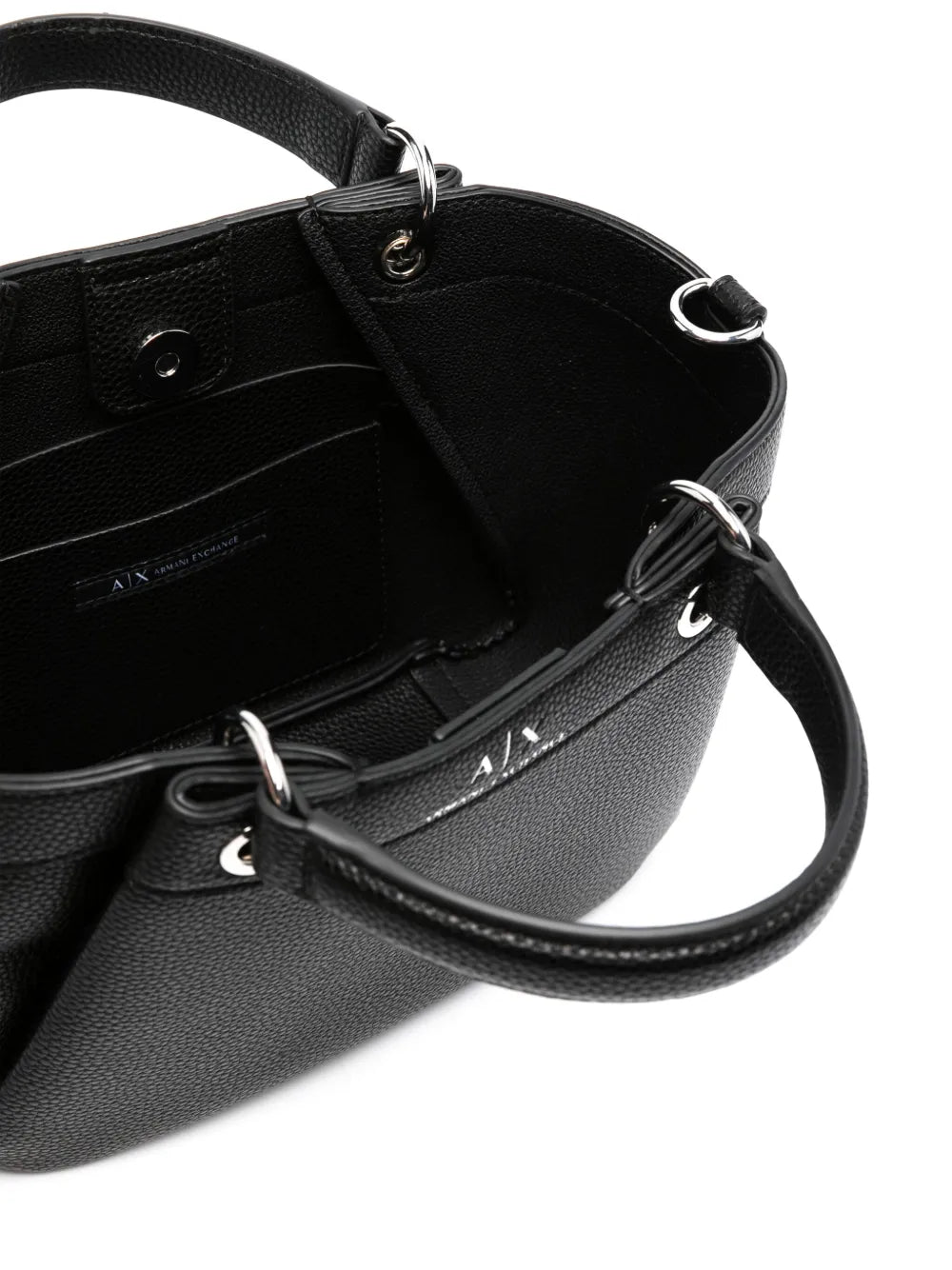 Armani Exchangelogo-debossed grained-texture tote bag