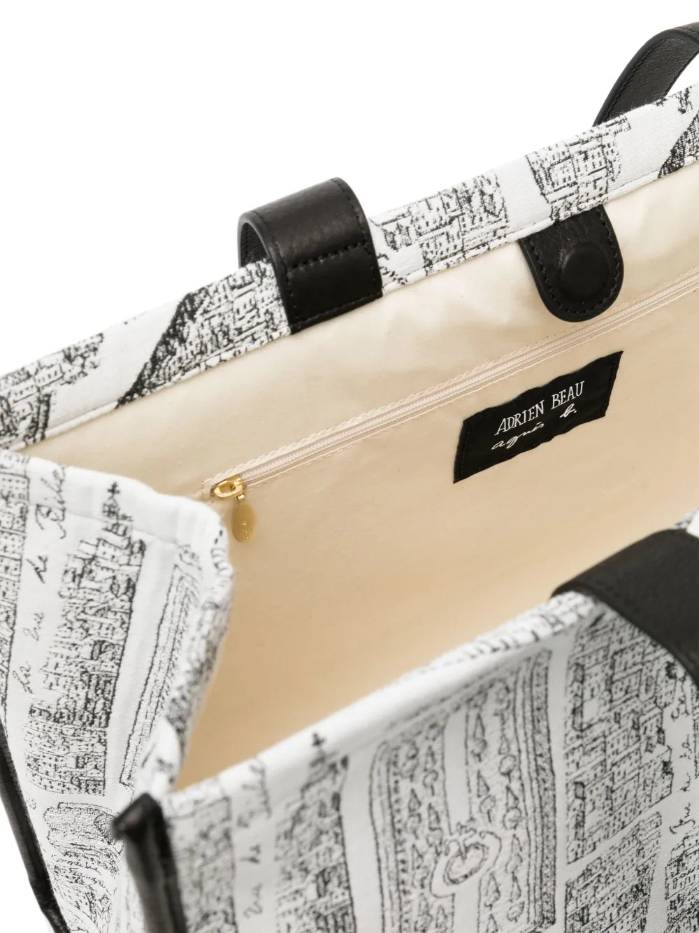 agn b. Map of Paris screen-print tote bag