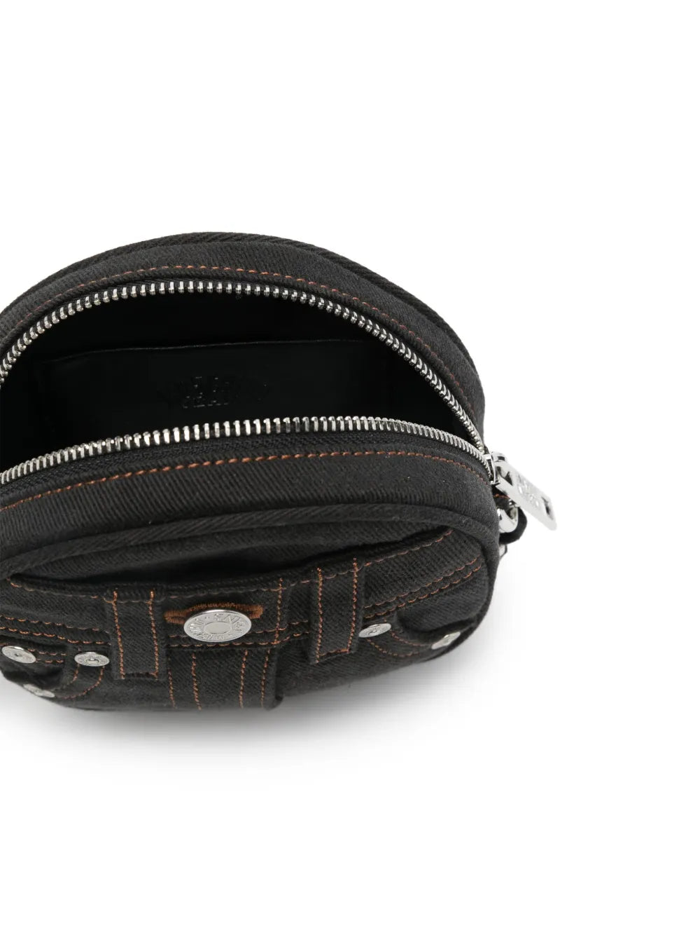 MOSCHINO JEANSdecorative stitching denim shoulder bag