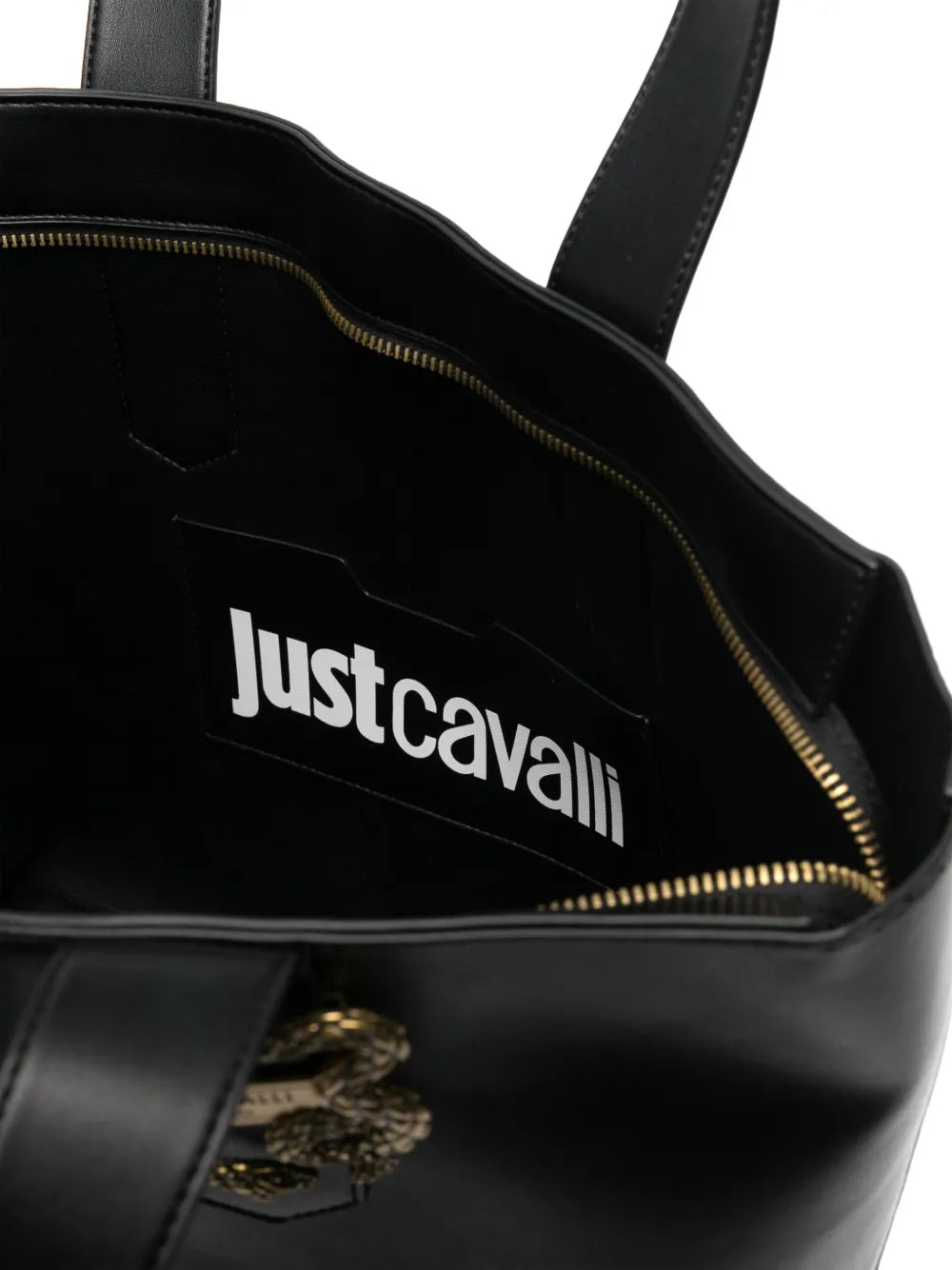 Just Cavallisnake-appliquzipped tote bag