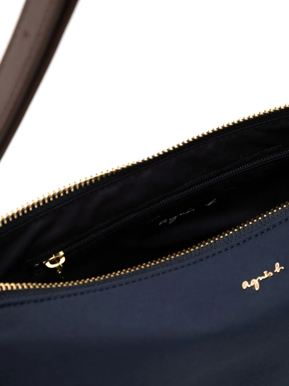 agn b. logo charm shoulder bag