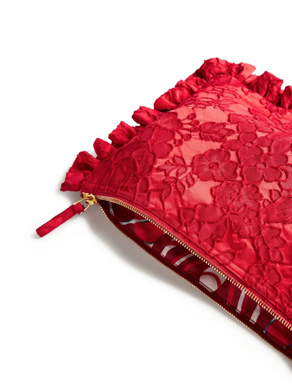 La DoubleJfloral-lace clutch bag