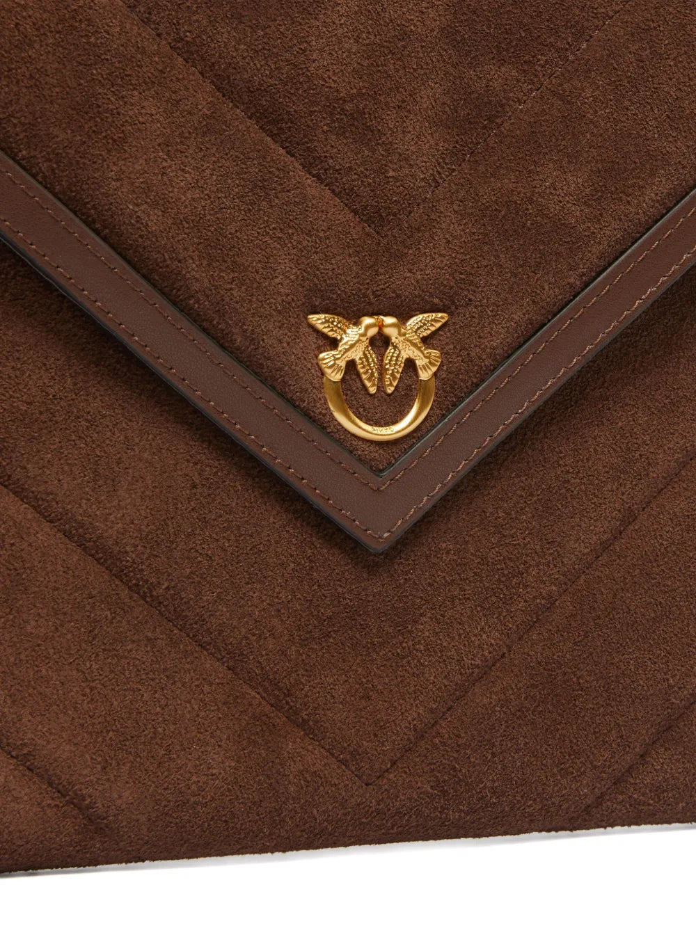 PINKOquilted suede clutch bag