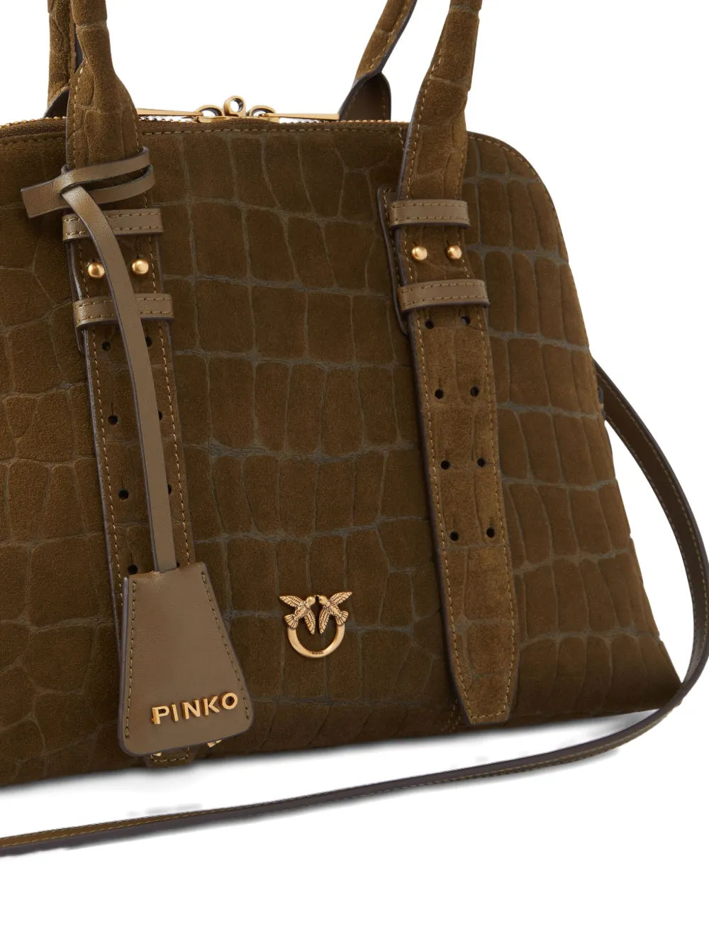 PINKOcrocodile-effect shoulder bag