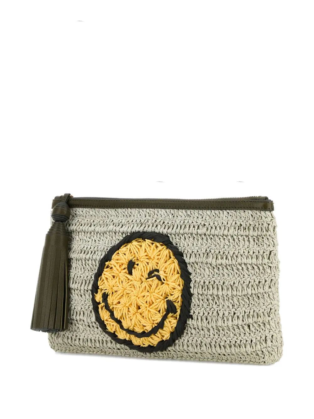 Anya Hindmarchcrochet smiley-logo clutch bag