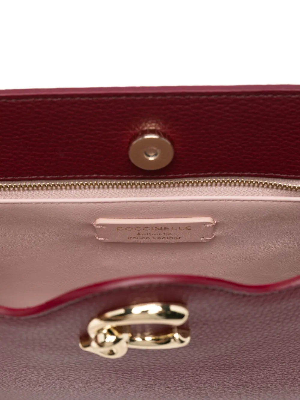 Coccinellecurved-C leather shoulder bag