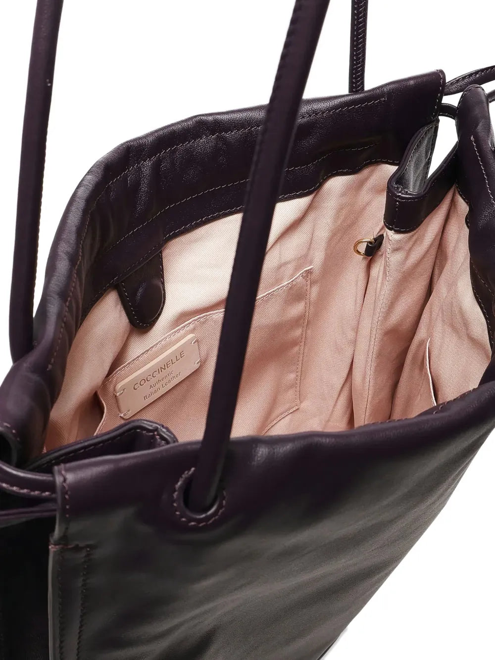 Coccinellelarge Dulse drawstring leather tote bag