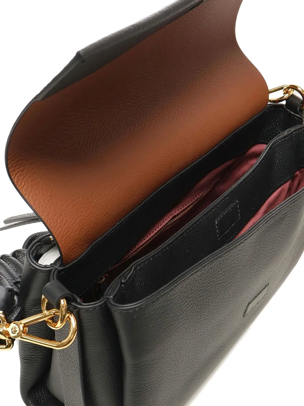 Coccinellebraided-handle leather shoulder bag