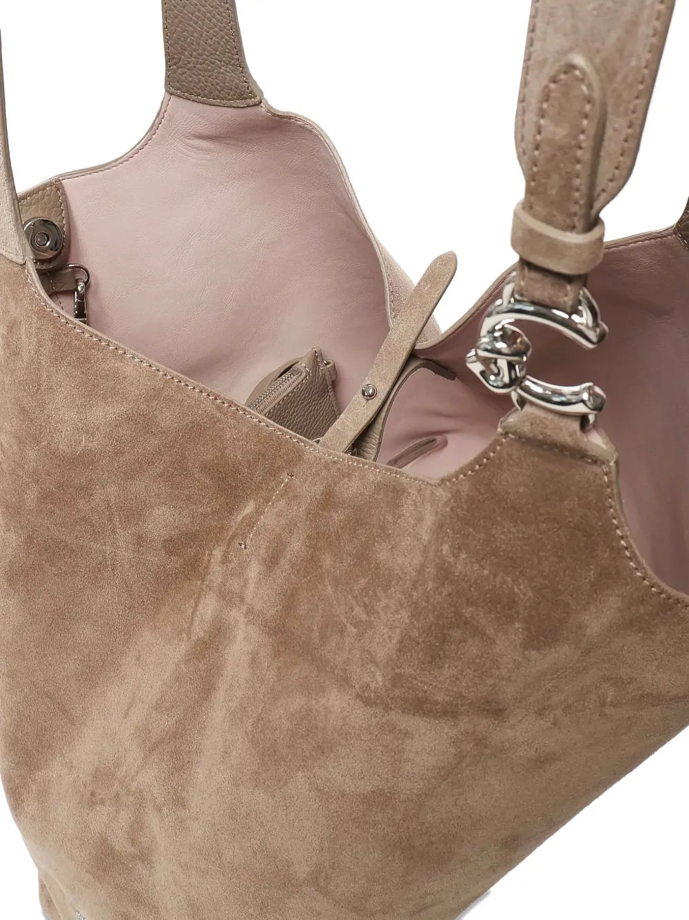 Coccinellemedium suede cufflink shoulder bag