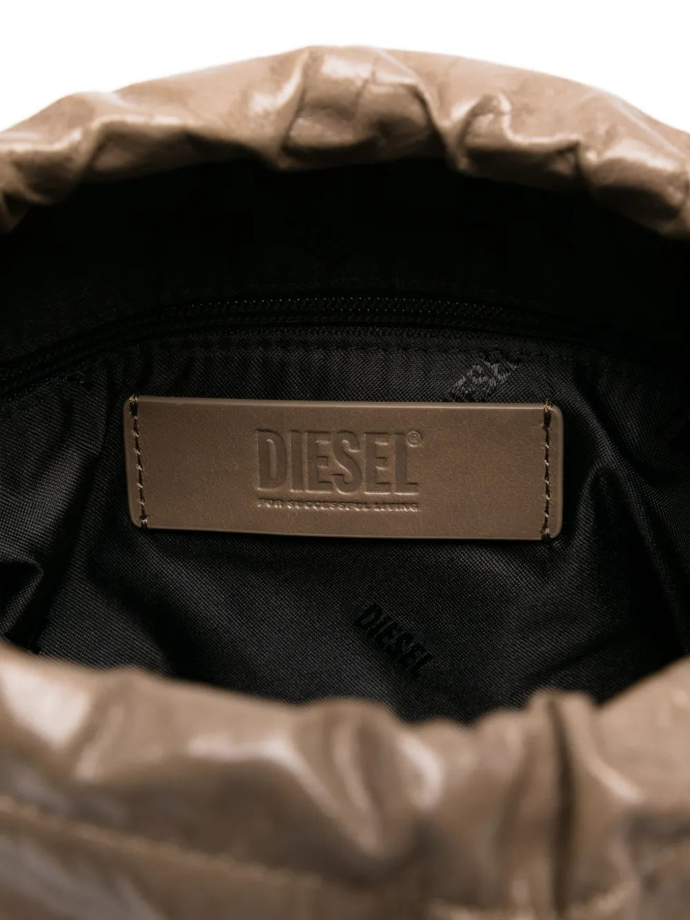 Dieseldrawstring leather bucket bag