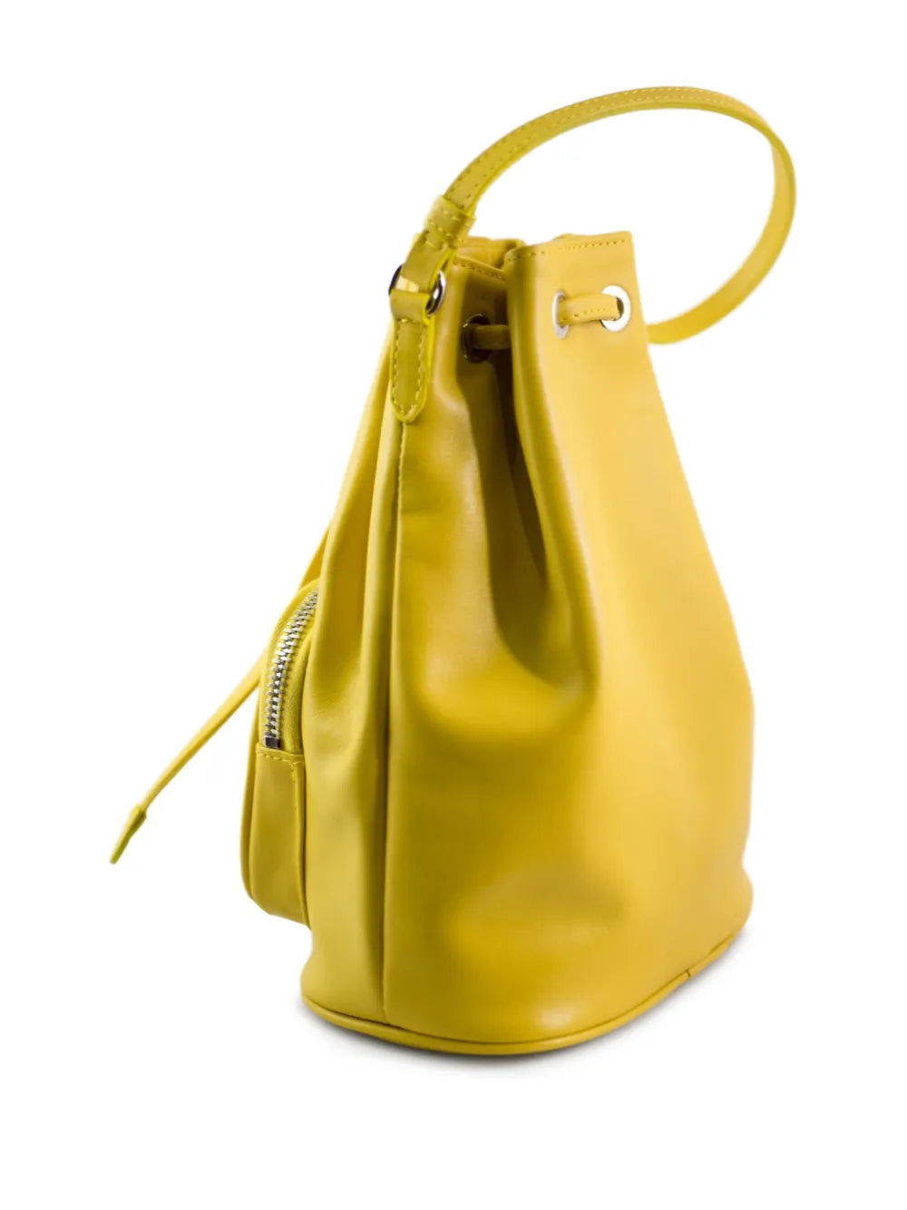 LA ROSEzip leather bucket bag
