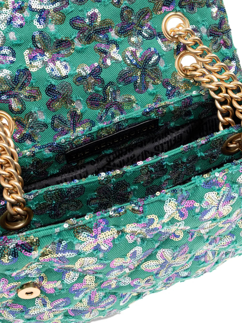 Kurt Geiger Londonlarge Kensington Soft sequined floral cross body bag
