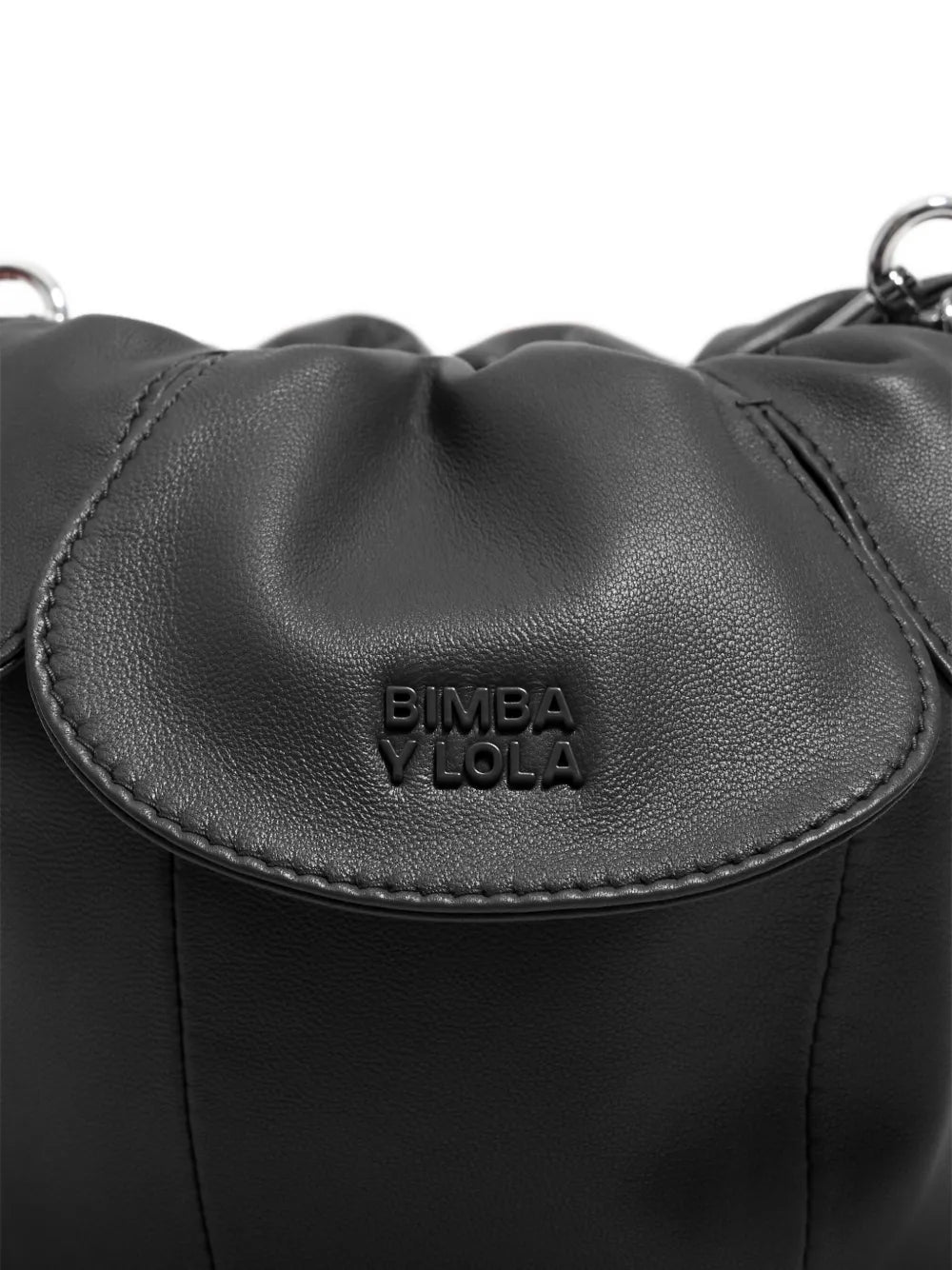 Bimba y Lolaruffled leather bucket bag