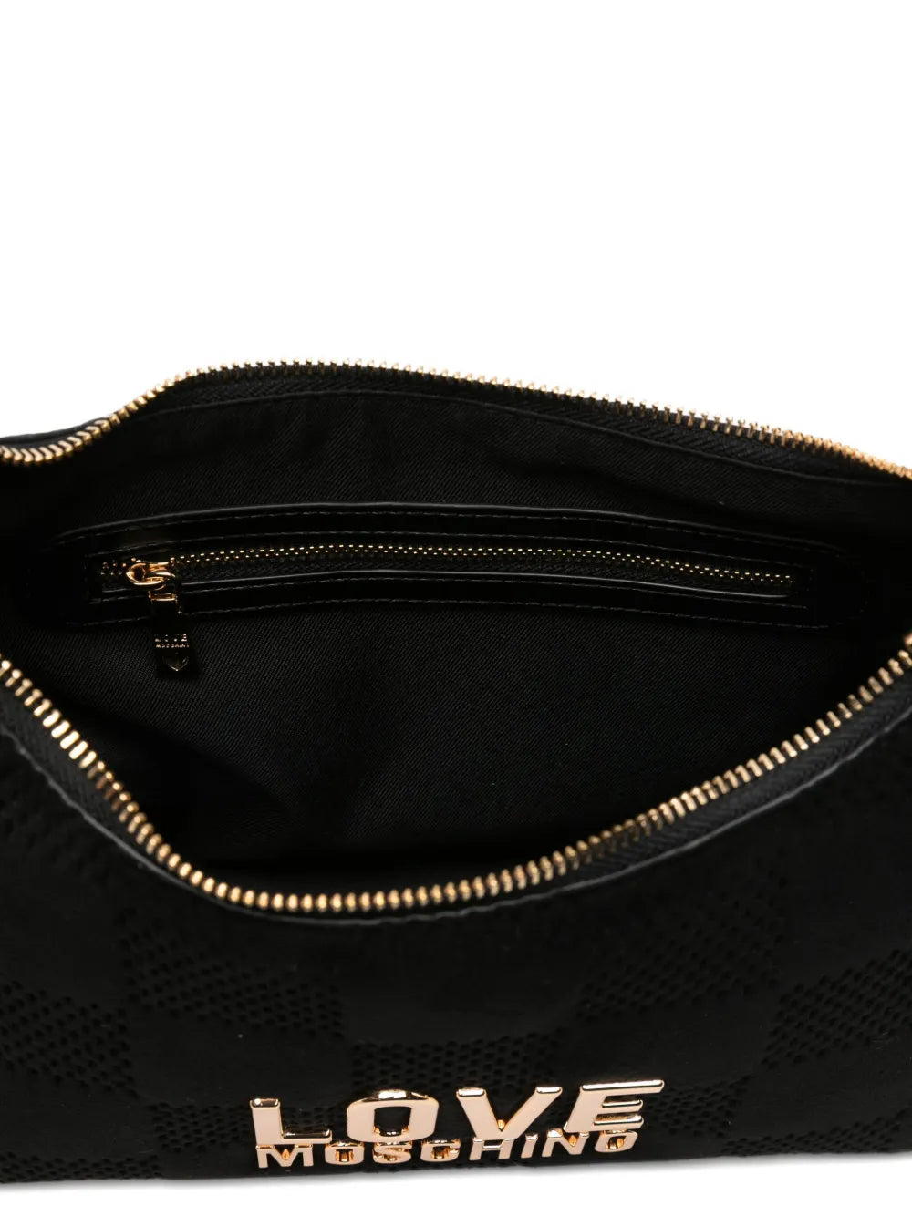 Love Moschinologo-plaque checkered shoulder bag