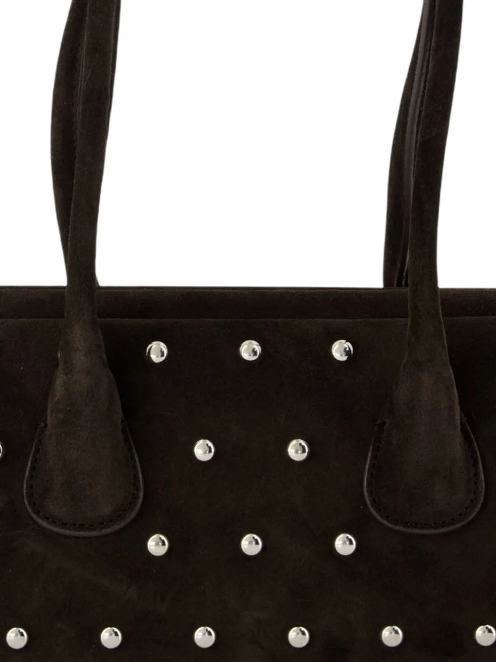 Osoimini Boat Wide stud-embellished suede shoulder bag