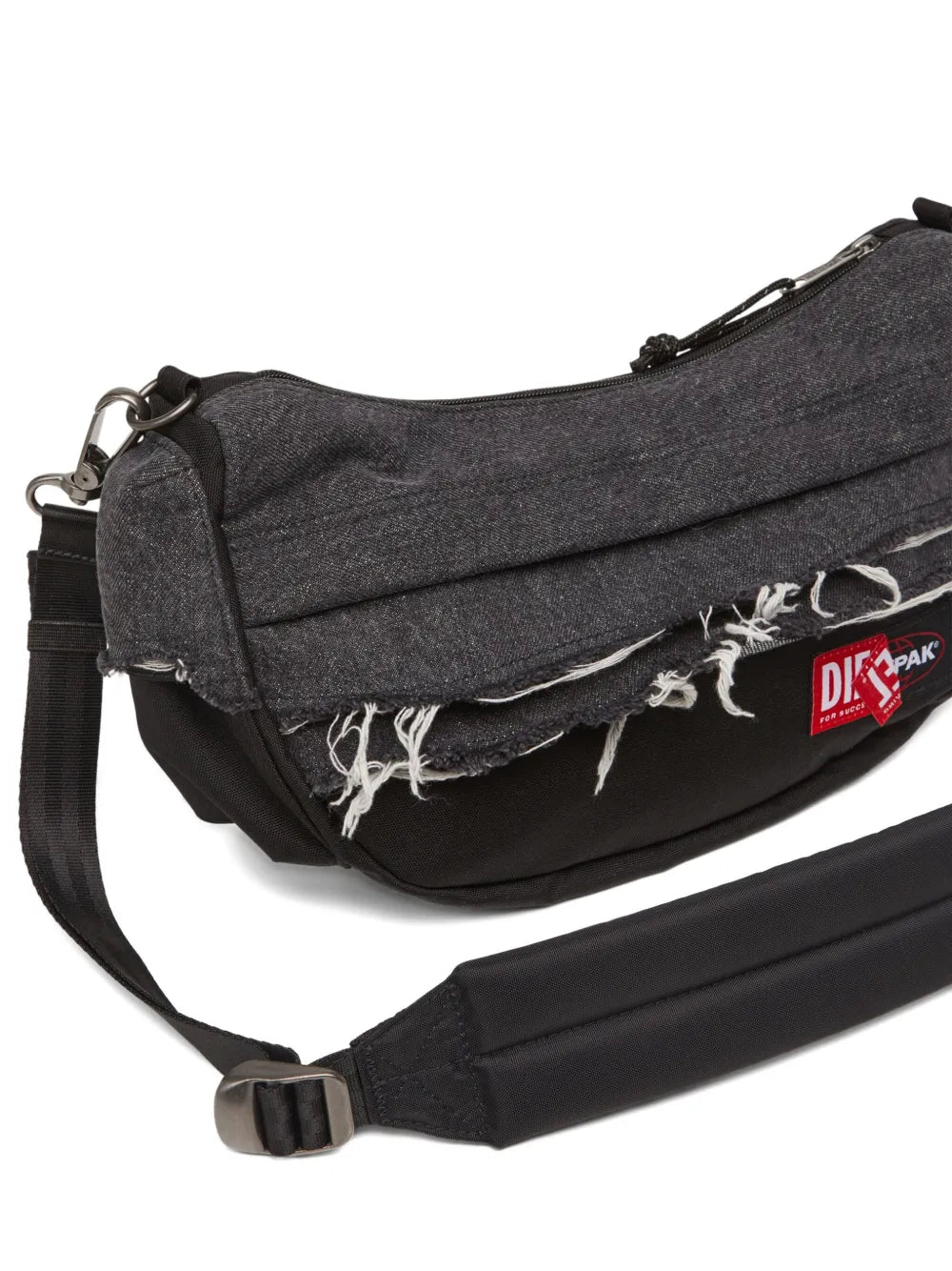 Dieselx Eastpak frayed denim shoulder bag