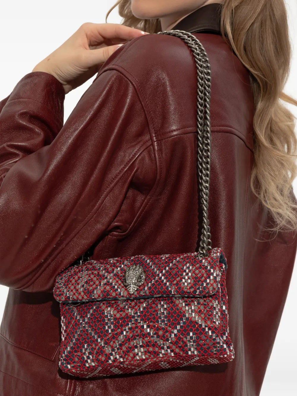 Kurt Geiger Londonmini Kensington crystal-embellished chain cross body bag