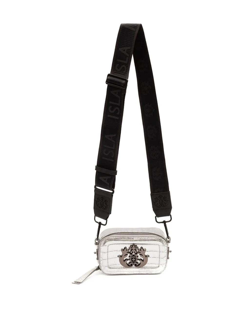 IslaDance crocodile-embossed logo-plaque mini bag