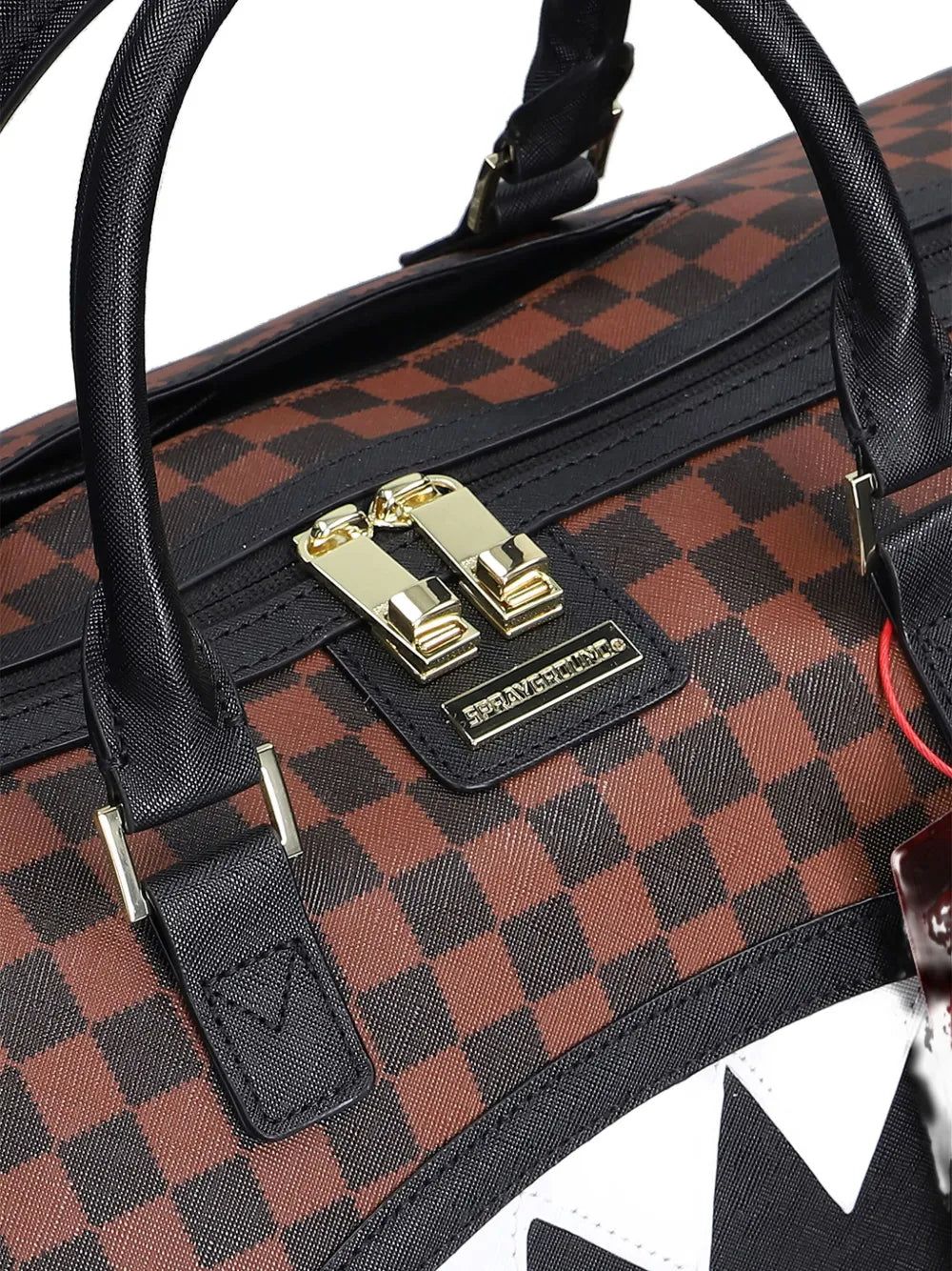 Spraygroundcheckerboard-pattern holdall