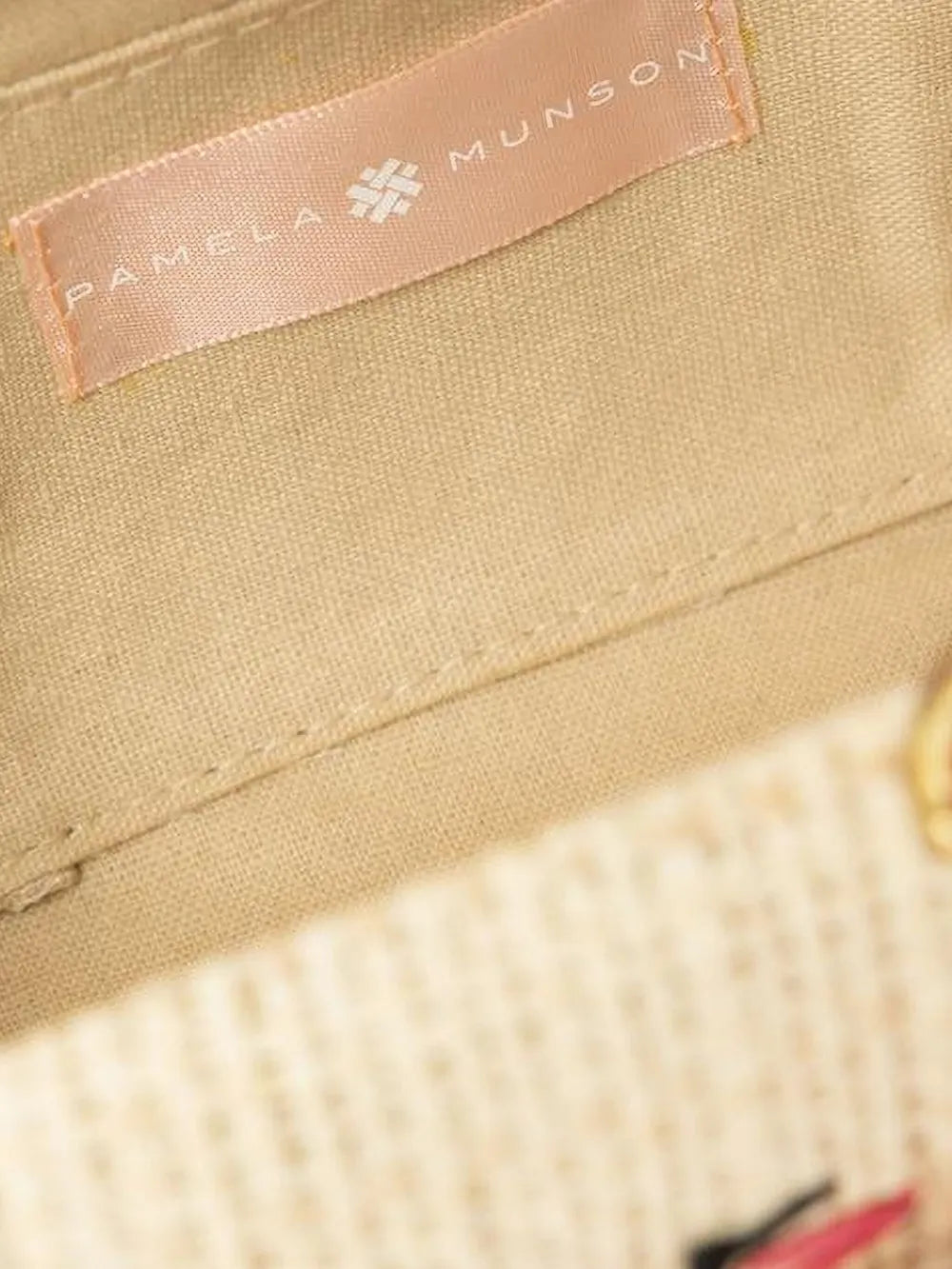 Pamela MunsonShrimp Cocktail embroidered raffia clutch