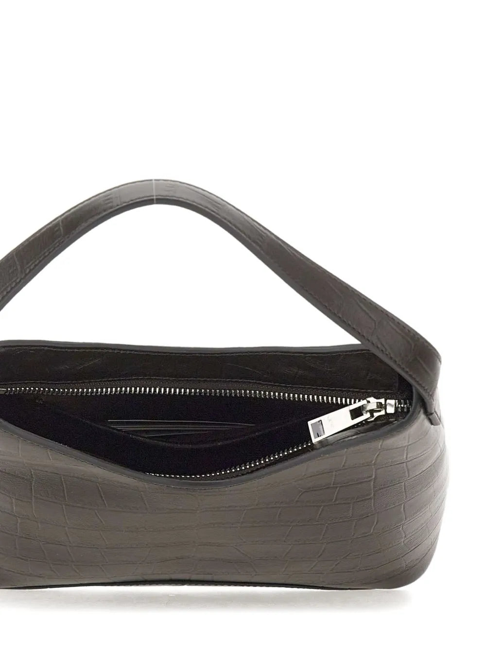 Osoicrocodile-effect leather shoulder bag
