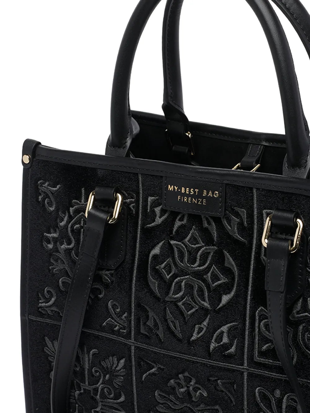 MY BEST BAGembossed panelled tote bag