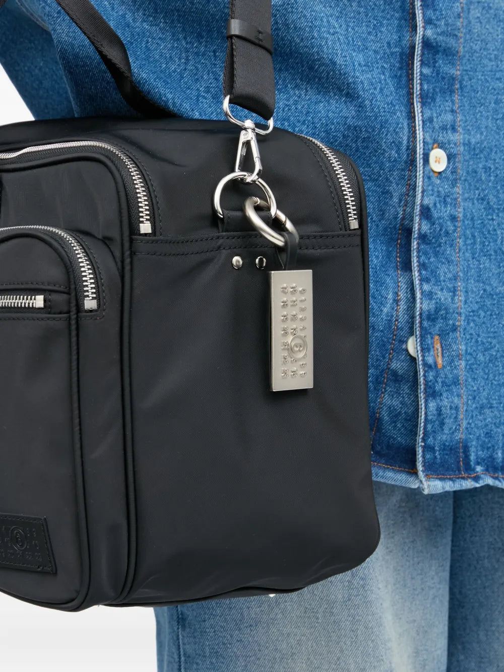 New SeasonMM6 Maison Margielastitched-leather key ring