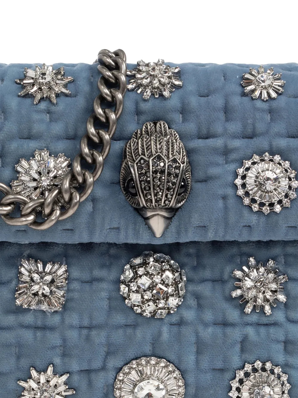 Kurt Geiger Londonmini Velvet Kensington embellished shoulder bag