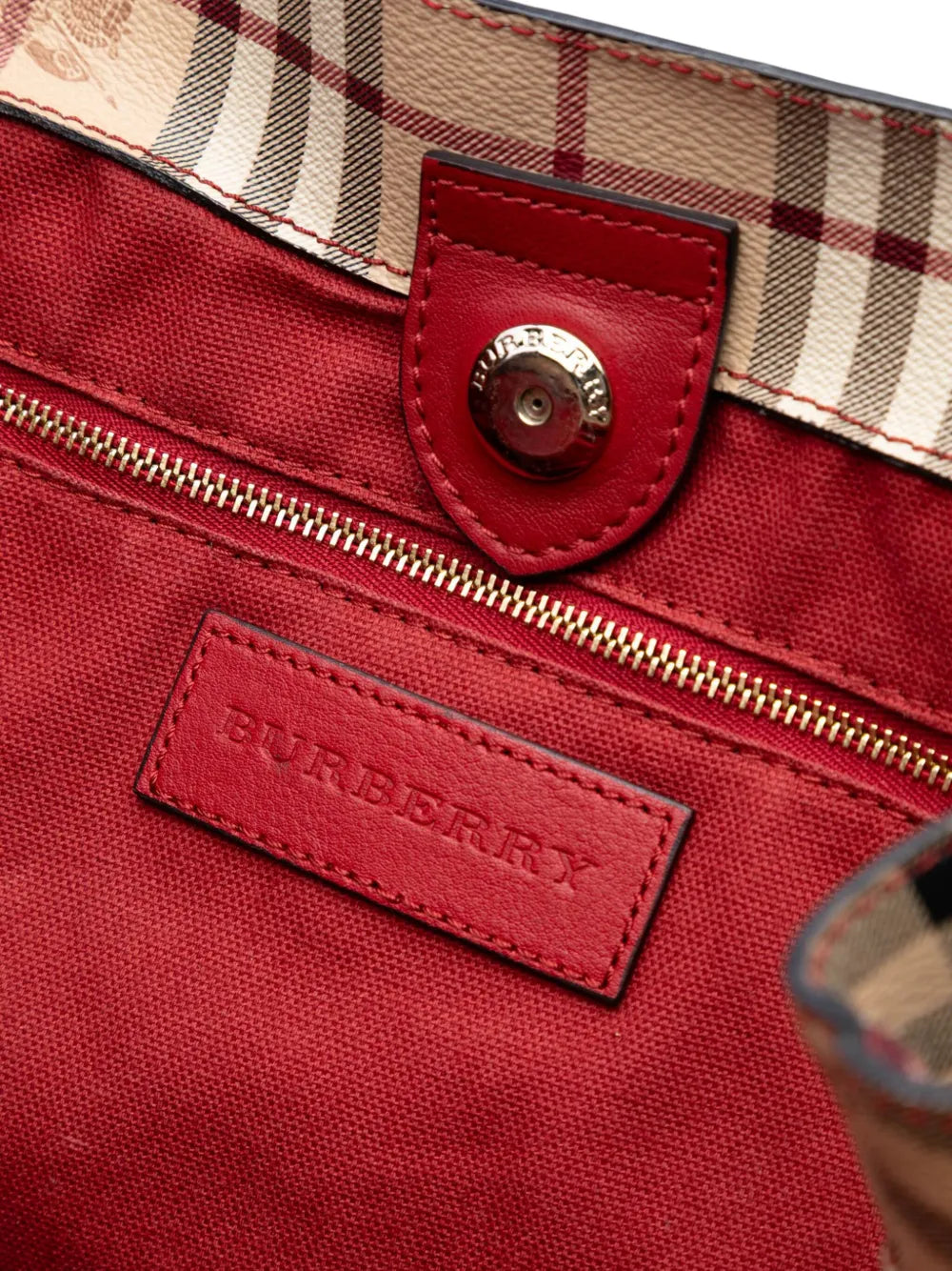 Pre-OwnedBurberry Pre-Owned2000-2017 Small Leather Trimmed Haymarket Check Coated Canvas Canterbury tote bag