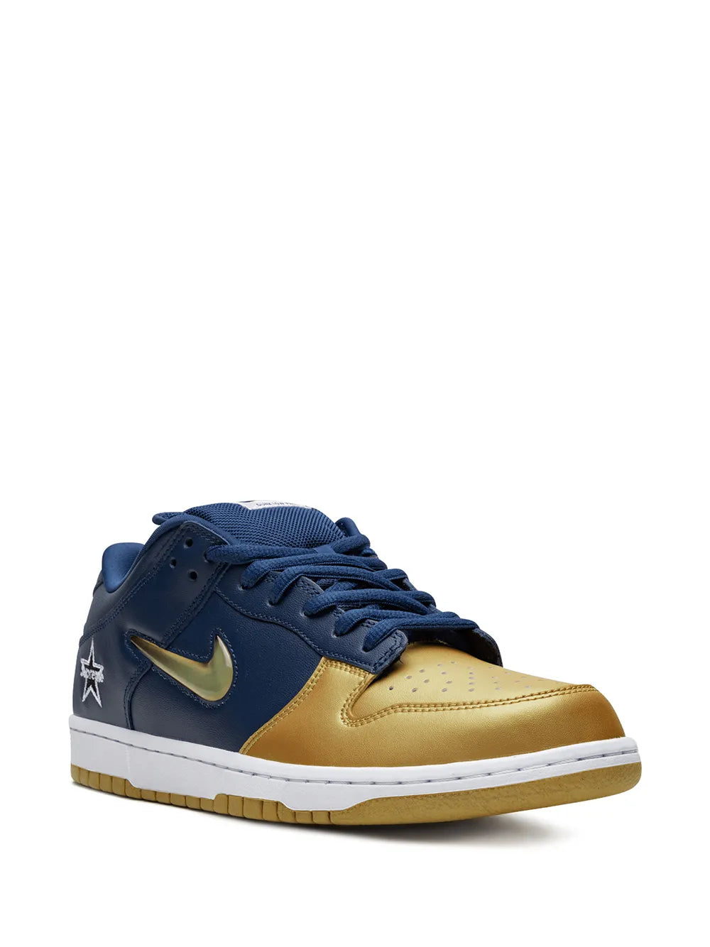 Nike X Supreme Sb Dunk Low Jewel Swoosh Gold/Navy Sneakers