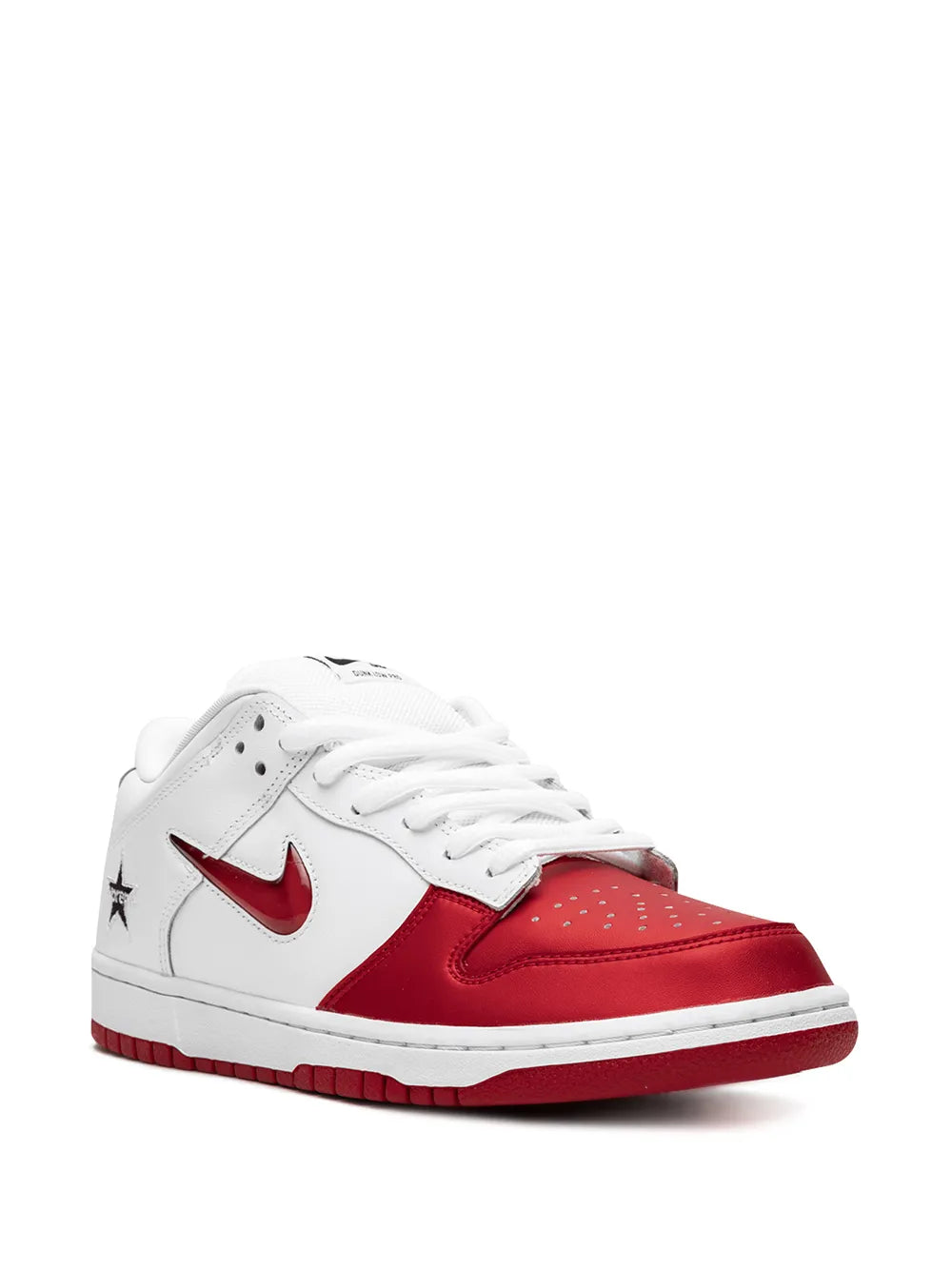 Nike X Supreme Sb Dunk Low Jewel Swoosh Red/White Sneakers
