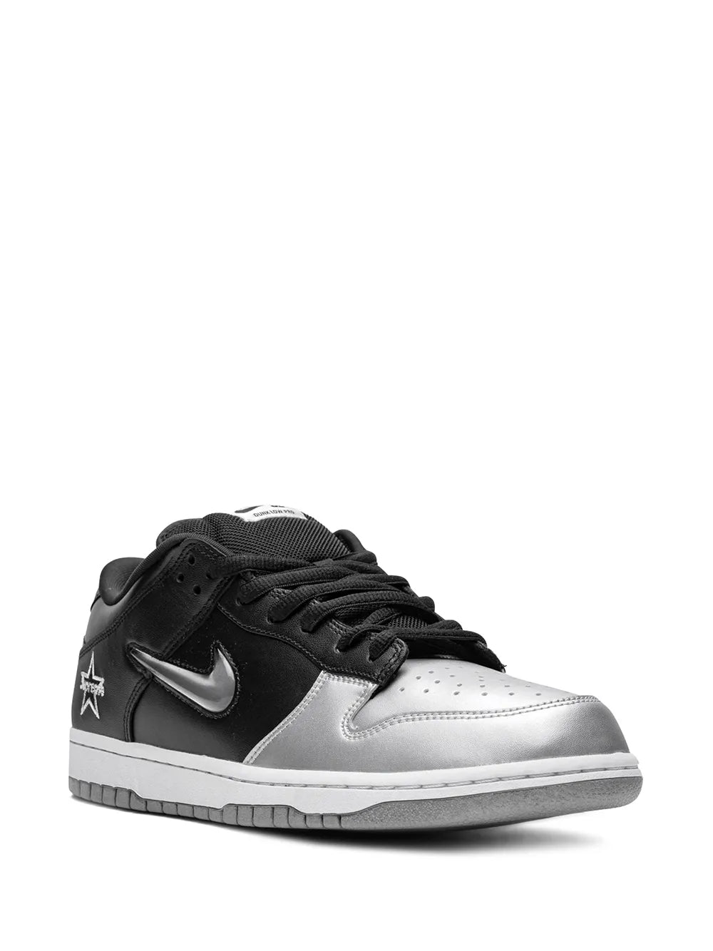 Nike X Supreme Sb Dunk Low Og Qs Jewel Swoosh Silver/Black Sneakers
