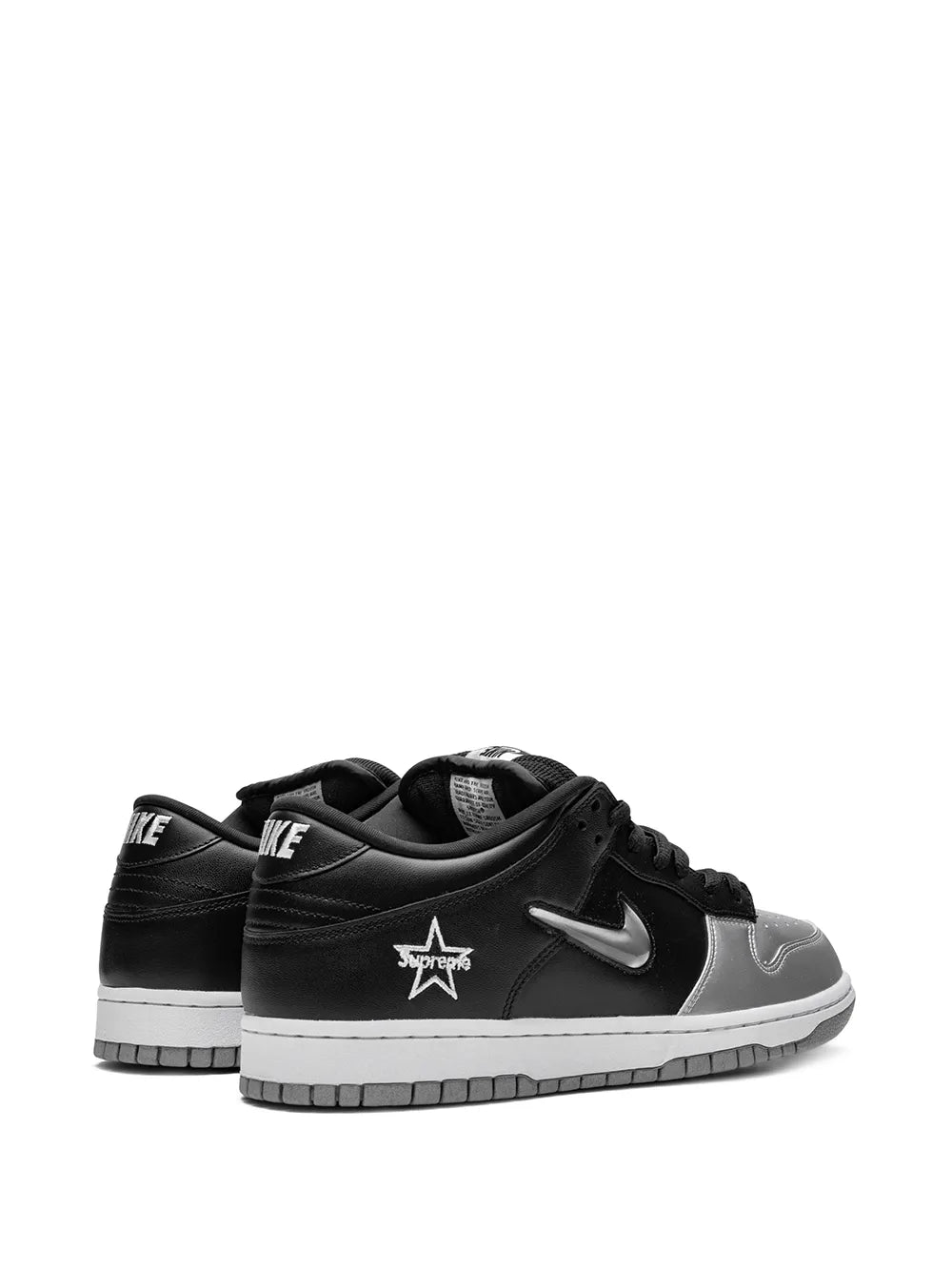 Nike X Supreme Sb Dunk Low Og Qs Jewel Swoosh Silver/Black Sneakers