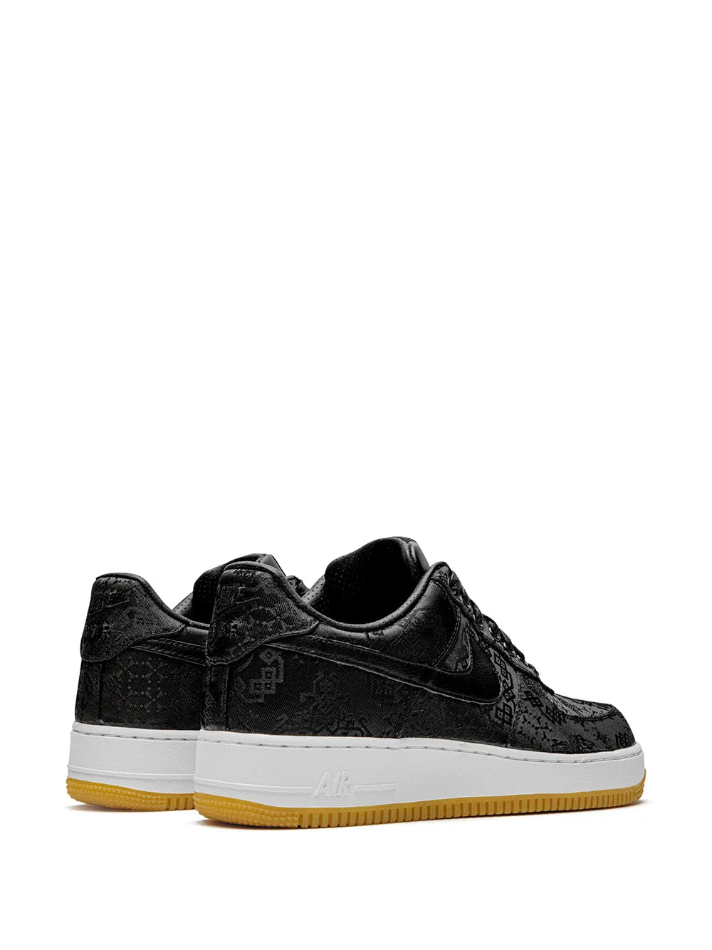 Nike X Fragment X Clot Air Force 1 07 Black Silk Sneakers