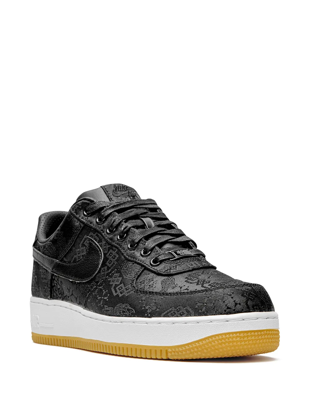 Nike X Fragment X Clot Air Force 1 07 Black Silk Sneakers