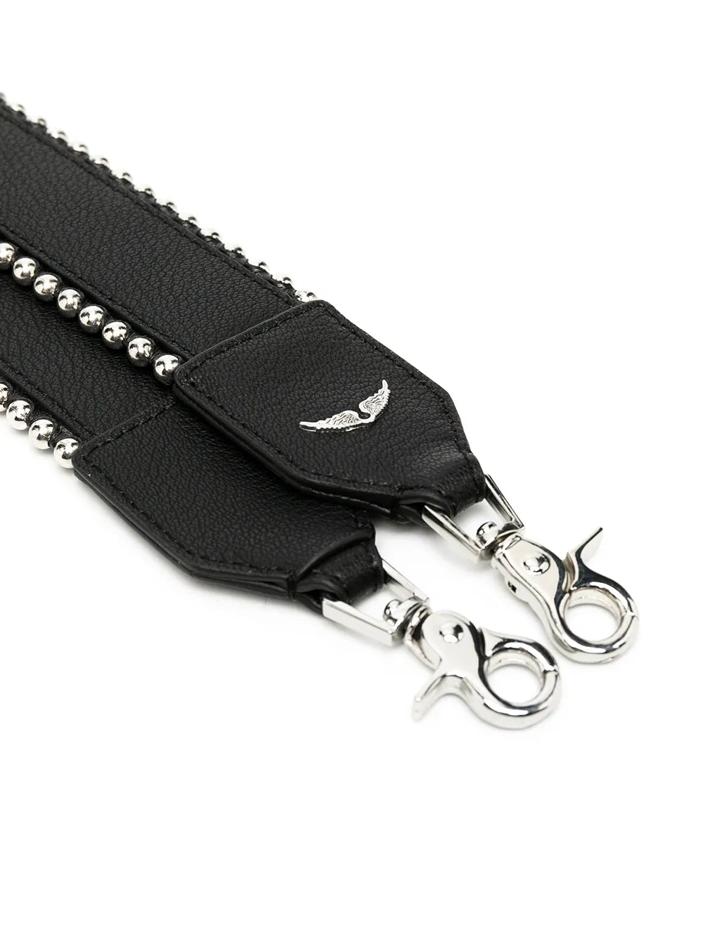 Zadig&Voltairegrained leather stud piping bag strap
