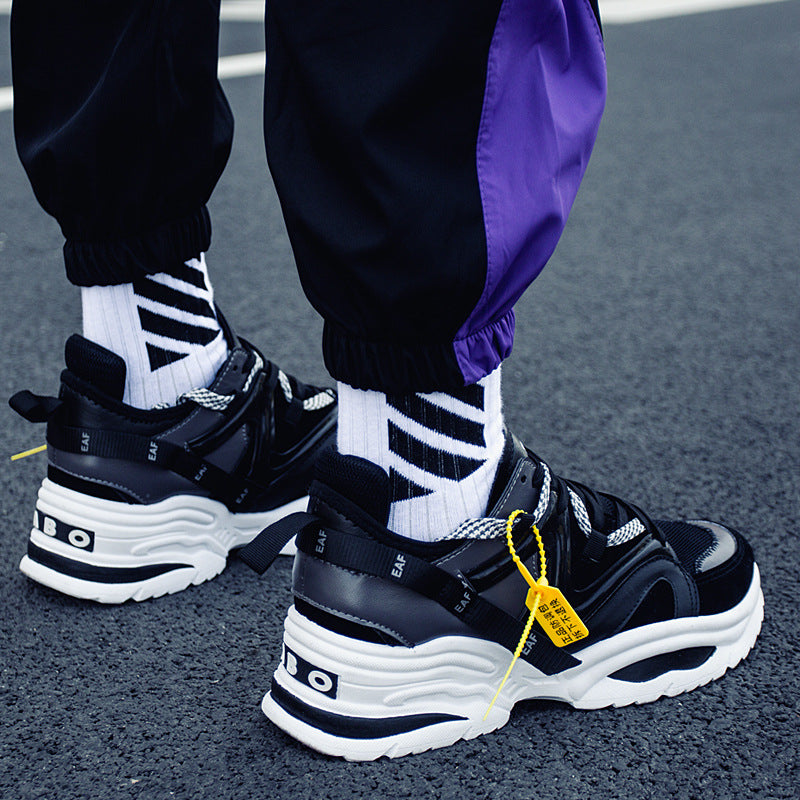 Spring New Men's Shoes Color Matching Old Shoes Thick-Soled Increased Shoes