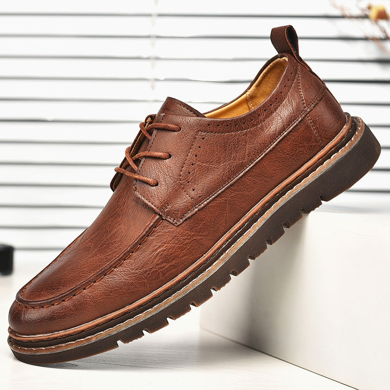 New Style Men's Casual Shoes Peas Shoes Fashion Round Toe Lace Up Men's Shoes