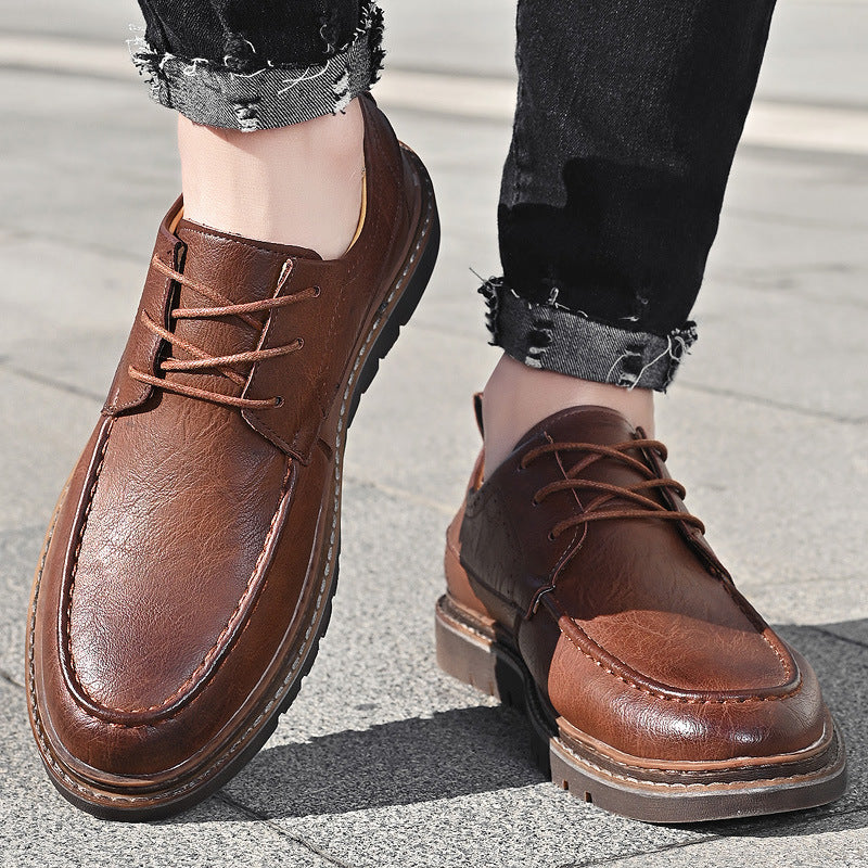 New Style Men's Casual Shoes Peas Shoes Fashion Round Toe Lace Up Men's Shoes