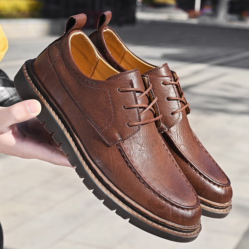 New Style Men's Casual Shoes Peas Shoes Fashion Round Toe Lace Up Men's Shoes