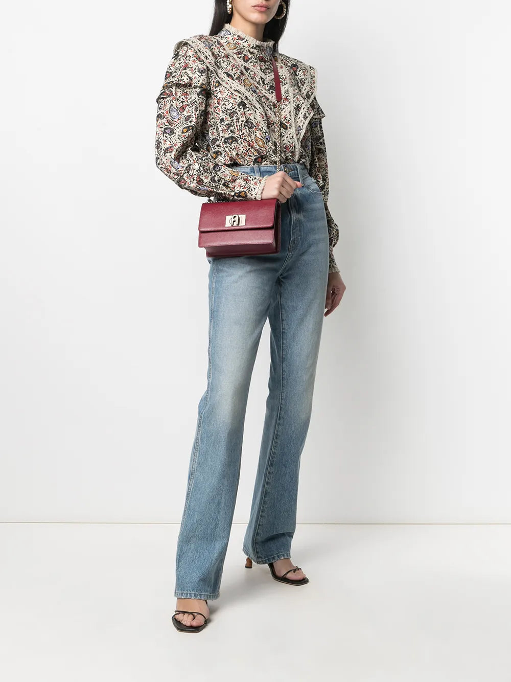 Furlafoldover leather crossbody bag