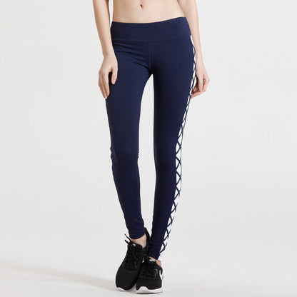 Fitness Trousers Sweatpants Stretch Tights Mid-Waist Yoga Women Quick-Drying Thin