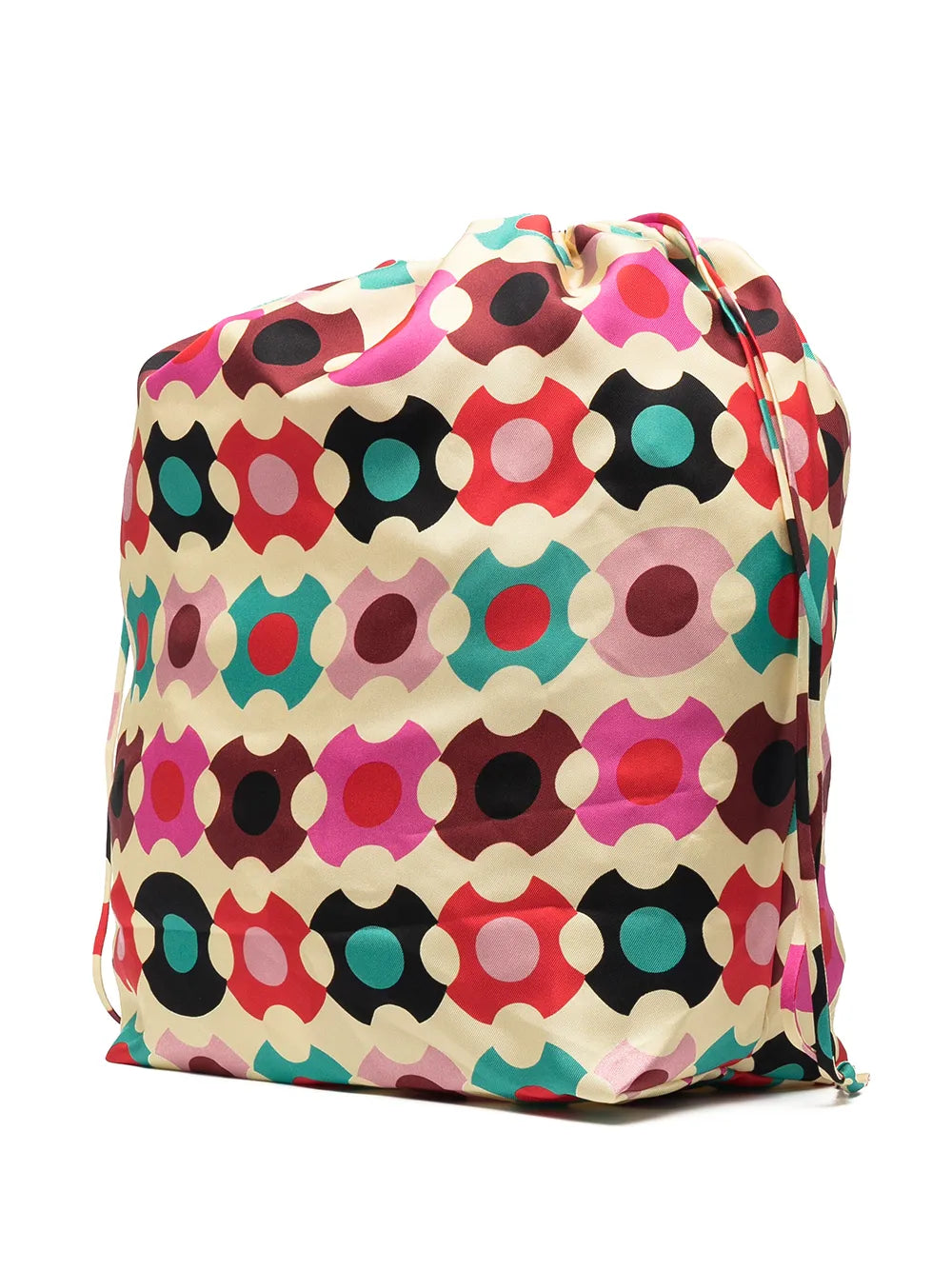 La DoubleJgeometric logo silk bucket bag