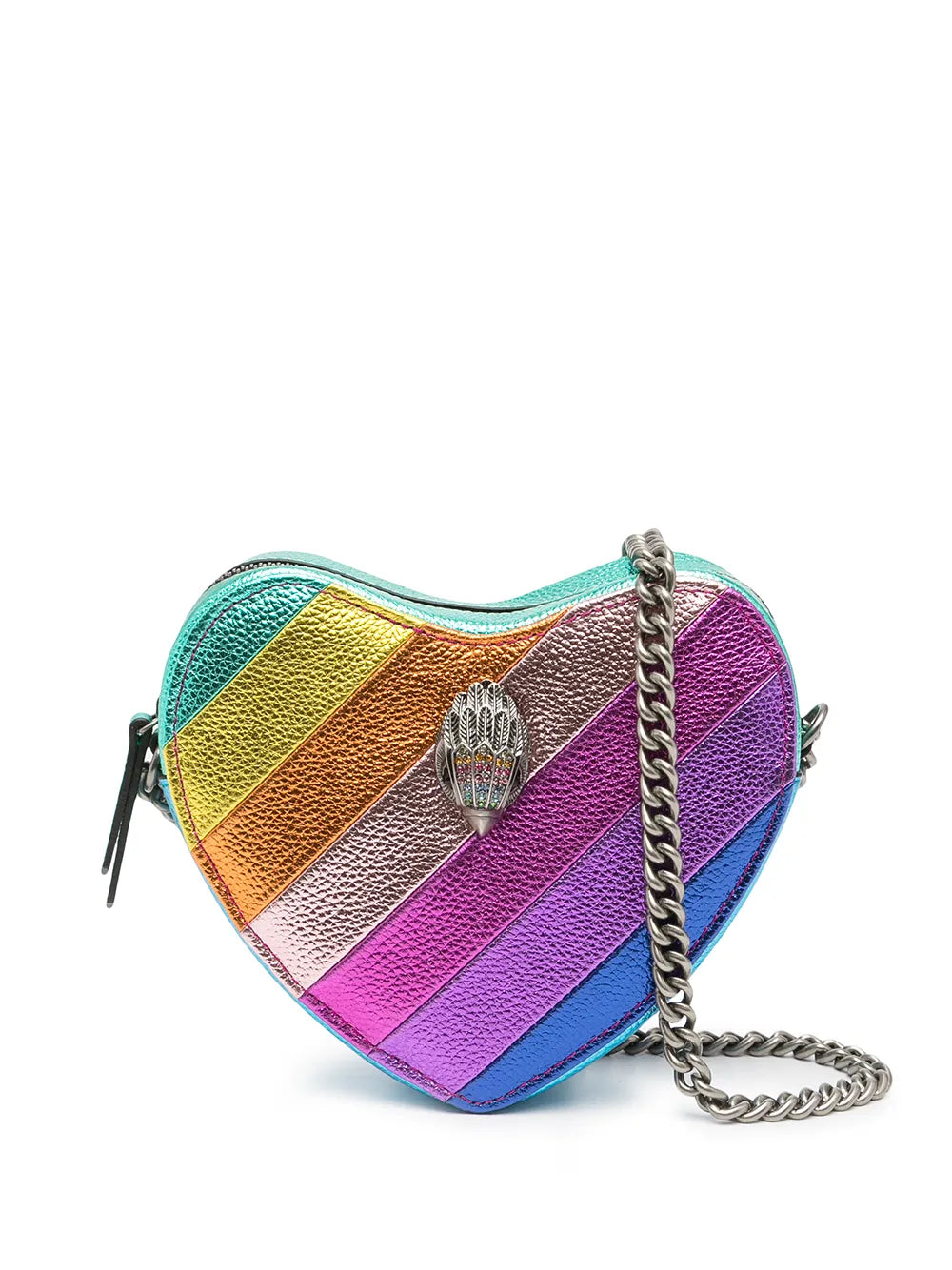 Kurt Geiger LondonKensington Heart stripe-print crossbody bag