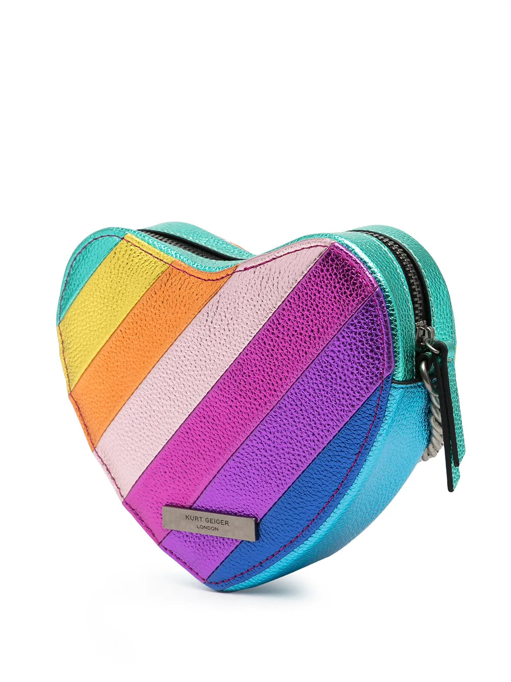 Kurt Geiger LondonKensington Heart stripe-print crossbody bag