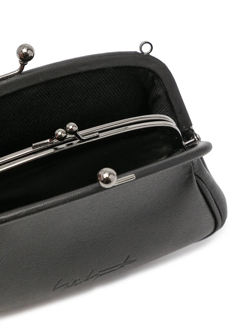 Discord Yohji Yamamotoclasp leather shoulder bag