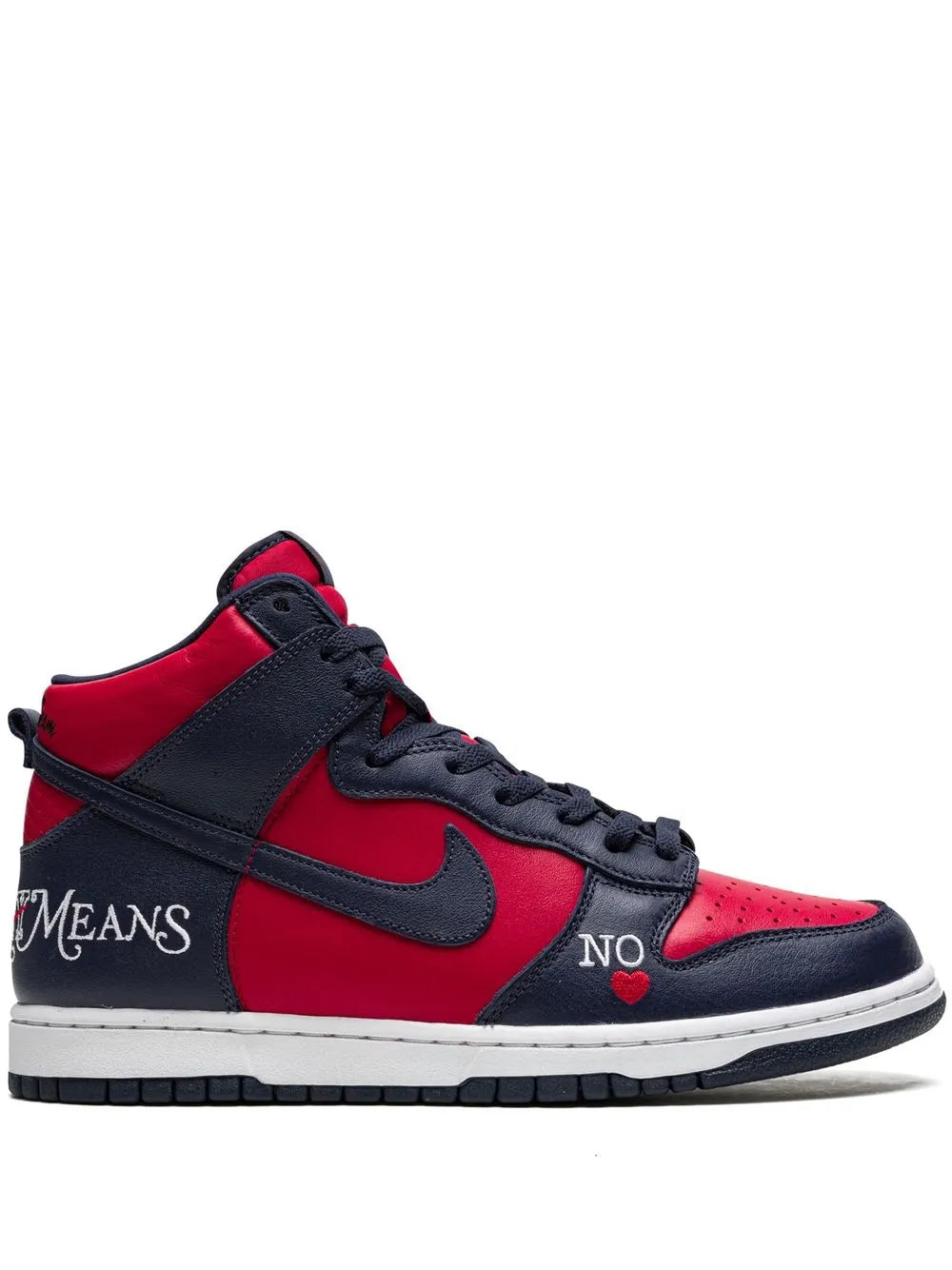 Nike X Supreme Sb Dunk High By Any Means Navy/Red Sneakers