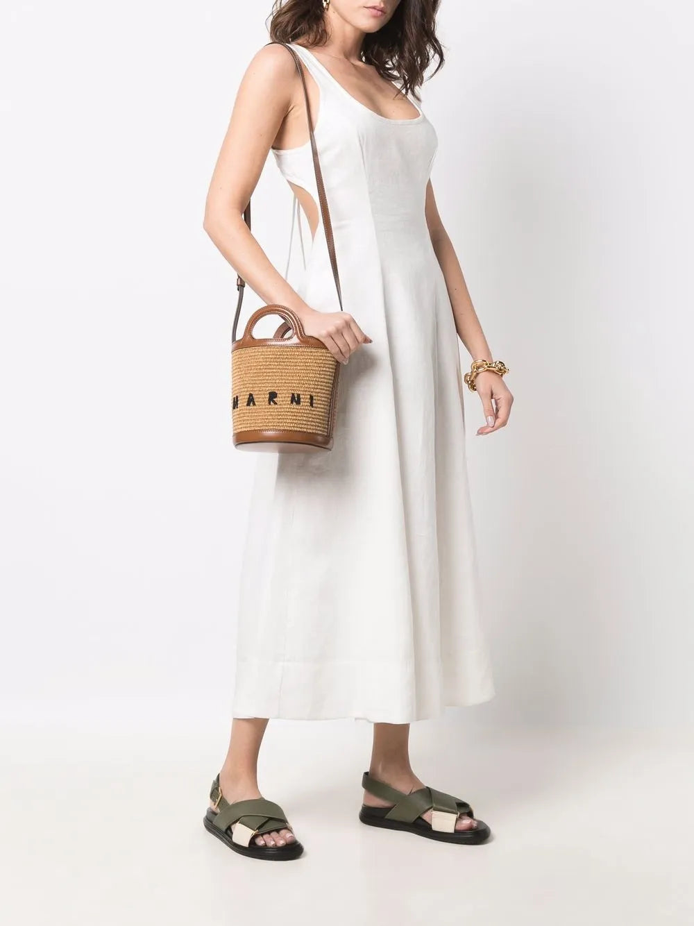 MarniTropicalia logo-embroidered bucket bag