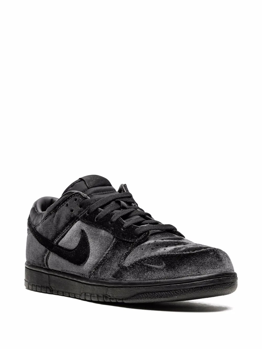 Nike X Dover Street Market Dunk Low Triple Black Velvet Sneakers