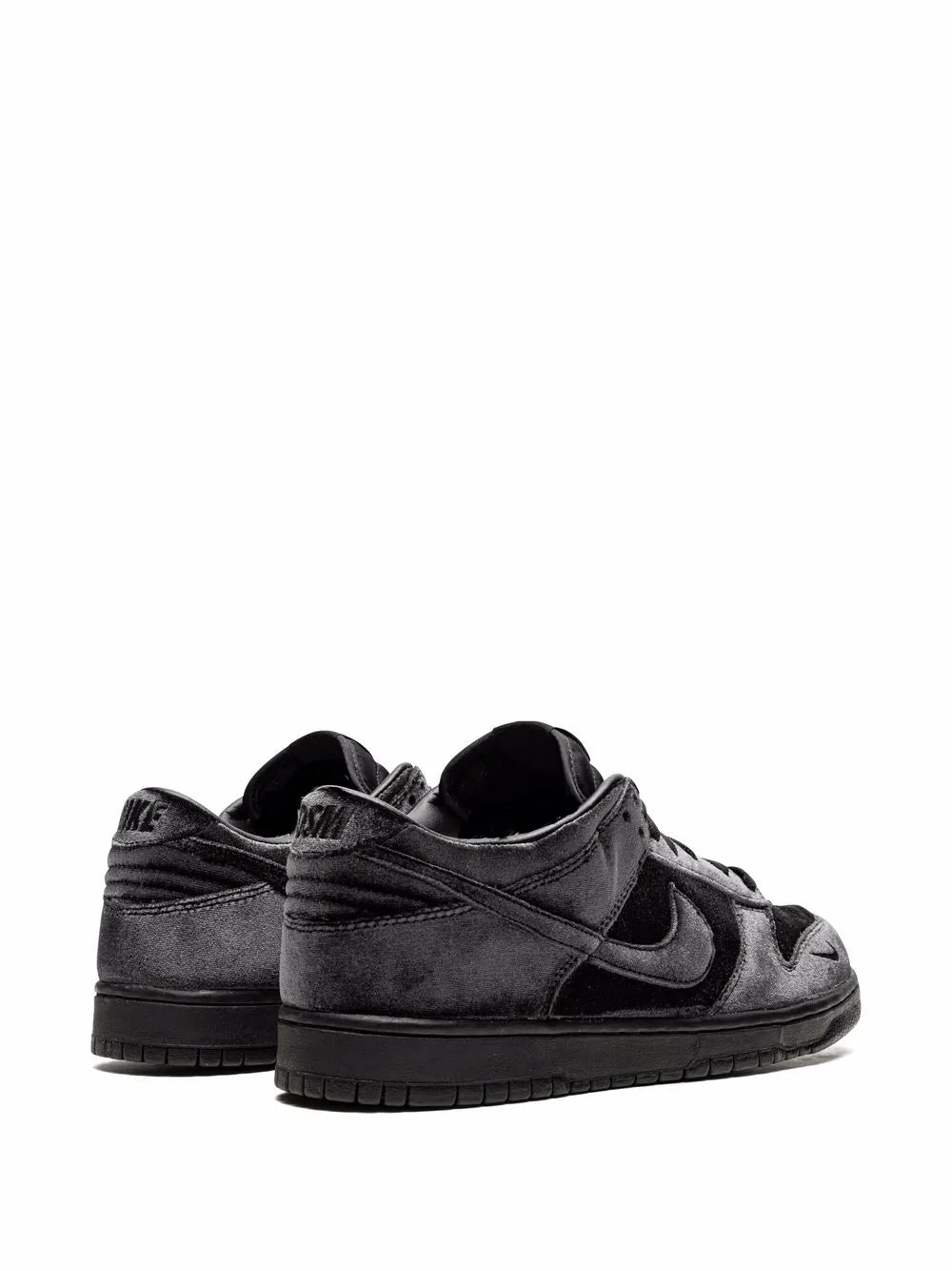 Nike X Dover Street Market Dunk Low Triple Black Velvet Sneakers